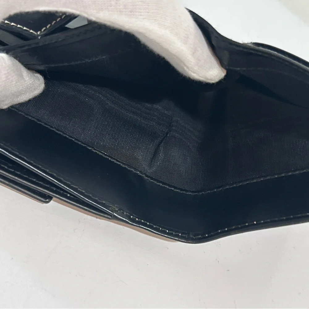 Dooney & Bourke Black Leather Wallet Clutch Made in Italy Duck Logo